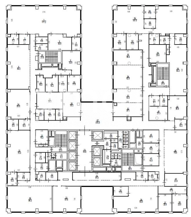 Планировка офиса 2955 м², 4 этаж, Бизнес-центр «Белые Сады», здание А